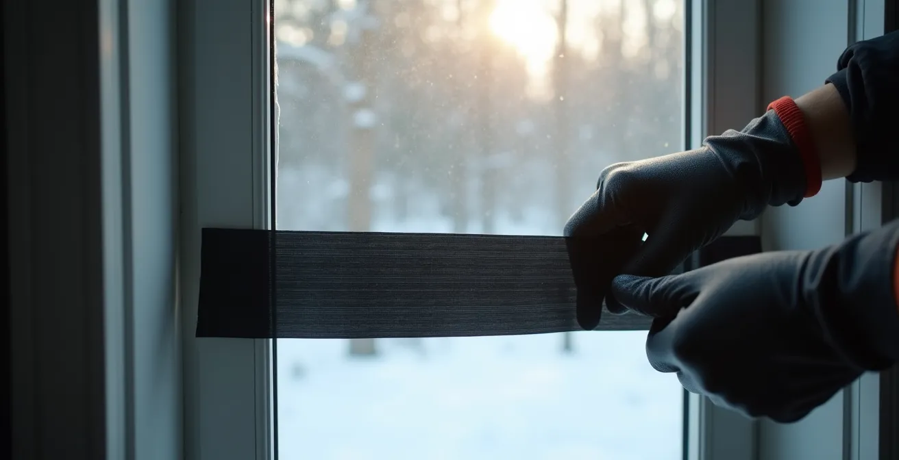 Technique du ruban adhésif noir pour mesurer la température réelle d'une fenêtre