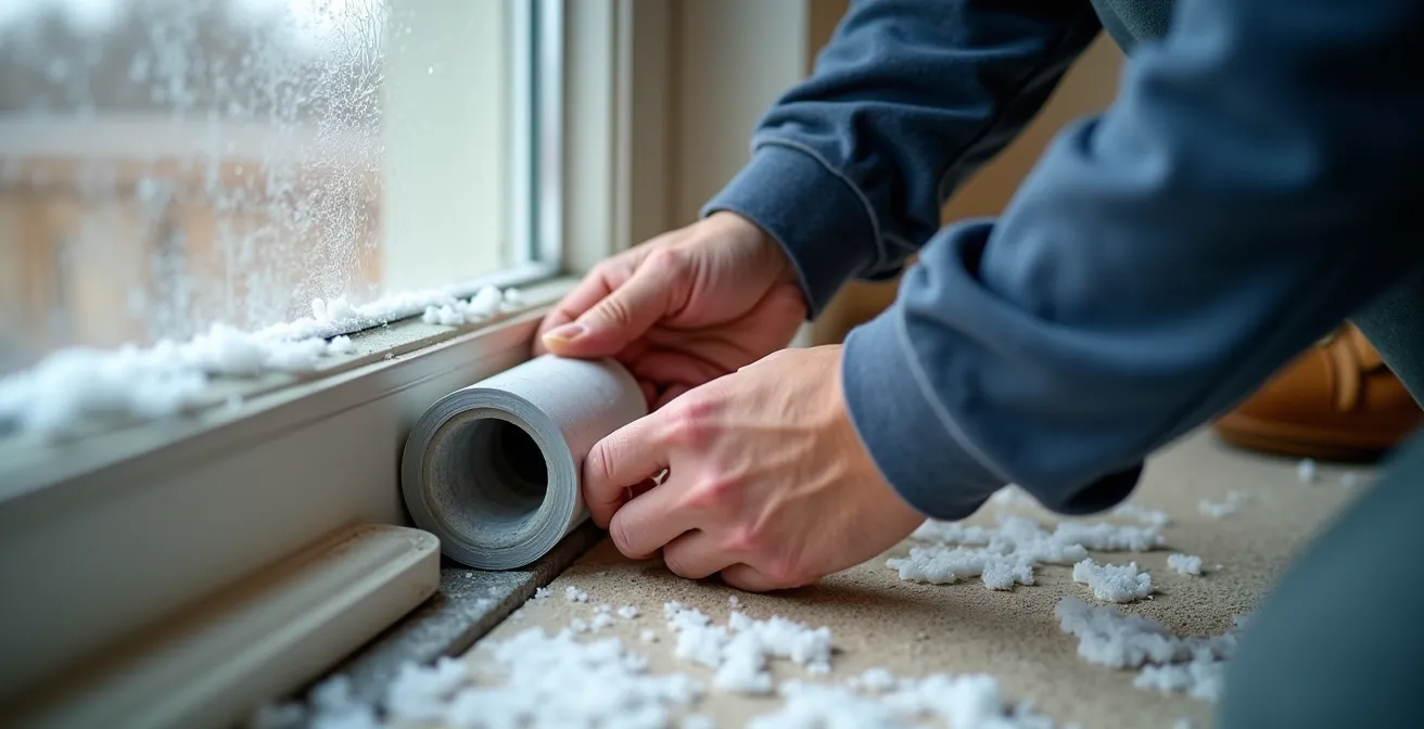 Installation étanche d'une sortie de sécheuse avec manchon d'étanchéité et scellement professionnel