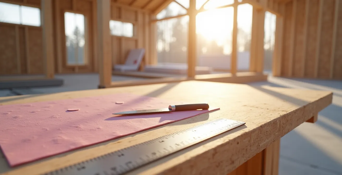 Station de coupe d'isolant montée sur établi avec outils sécuritaires